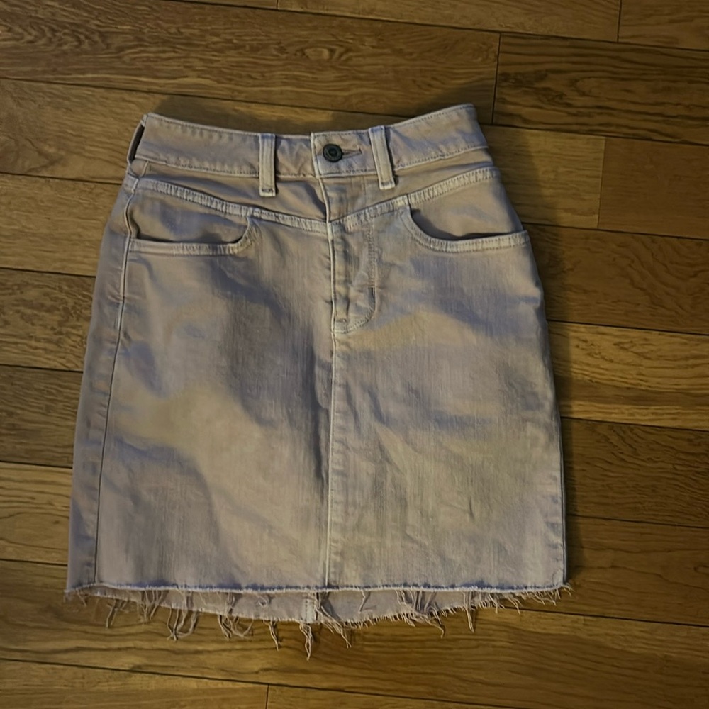Hollister ultra high-rise light purple denim skirt